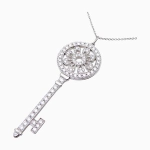 TIFFANY Pt950 Petal Key Diamond Collier pour femme Platine