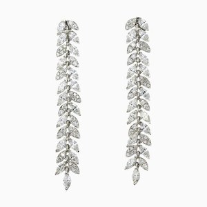 Tiffany & Co. Victoria Vine Drop Diamond Earrings Pt Platinum Pierced, Set of 2