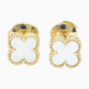 Van Cleef & Arpels Sweet Alhambra Vcara44800 Shell Yellow Gold [18K] Stud Earrings Gold, Set of 2