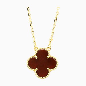 VAN CLEEF & ARPELS Vintage Alhambra VCARD38500 Yellow Gold [18K] Carnelian Men,Women Fashion Pendant Necklace [Gold]