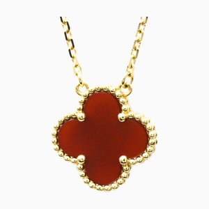 VAN CLEEF & ARPELS Vintage Alhambra VCARD38500 Yellow Gold [18K] Carnelian Men,Women Fashion Pendant Necklace [Gold]