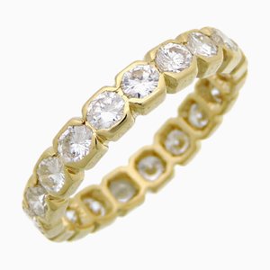 VAN CLEEF & ARPELS Eternity Diamond Women's Ring 750 Yellow Gold Size 8.5