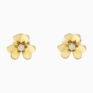 Frivole Diamond and Yellow Gold Stud Earrings from Van Cleef & Arpels, Set of 2