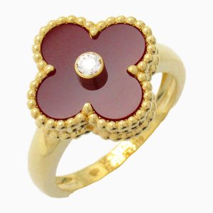 Vintage Alhambra Carnelian Ring from Van Cleef & Arpels
