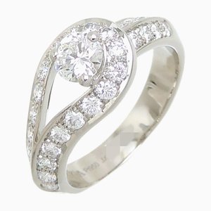 VAN CLEEF & ARPELS #49 Couture Solitaire Diamond Ladies Ring Pt950 Platinum No.9