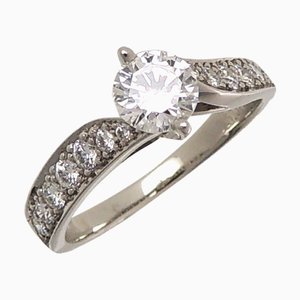 VAN CLEEF & ARPELS #51 Pt950 0.51ct Acant Diamond Ladies Ring Platinum No. 11