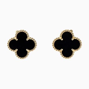 Boucles d'Oreilles Van Cleef & Arpels Van Cleef Arpels Vintage Alhambra K18Yg en Or Jaune, Set de 2