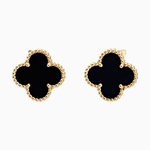 Boucles d'Oreilles Van Cleef & Arpels Van Cleef Arpels Vintage Alhambra K18Yg en Or Jaune, Set de 2