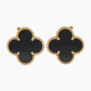 Alhambra Earrings in Onyx from Van Cleef & Arpels, Set of 2