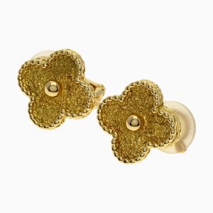Boucles d'oreilles Van Cleef & Arpels Alhambra en or jaune 18k pour femmes, Set de 2