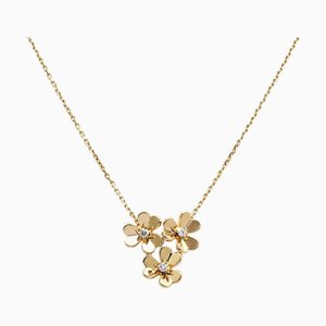 VAN CLEEF & ARPELS 3-Blumen Frivole YG Gelbgold Halskette