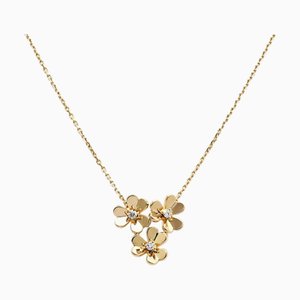 VAN CLEEF & ARPELS 3 Flower Frivole YG Yellow Gold Necklace