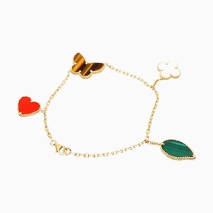 VAN CLEEF & ARPELS Lucky Alhambra 4 Motif Women's Bracelet VCARD79600 750 Yellow Gold