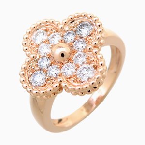 VAN CLEEF & ARPELS #51 Alhambra Women's Ring VCARP2R451 750 Pink Gold No. 10.5