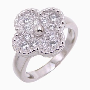 VAN CLEEF & ARPELS #52 Alhambra Diamond Women's Ring VCAR026N00 750 White Gold No. 12