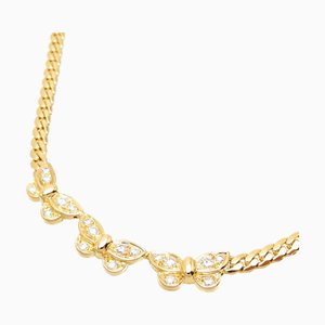 VAN CLEEF & ARPELS 0.50ct Diamond Papillon Women's Necklace 750 Yellow Gold