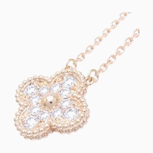 VAN CLEEF & ARPELS Vintage Alhambra Necklace Diamond VCARP2R300 K18PG Pink Gold 290491