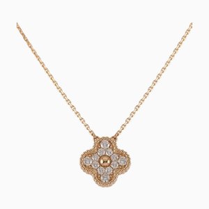 VAN CLEEF & ARPELS Vintage Alhambra Pendant K18PG Pink Gold Necklace