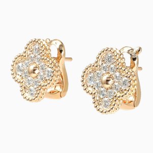 Vintage Alhambra K18 Rose Gold Earrings from Van Cleef & Arpels, Set of 2