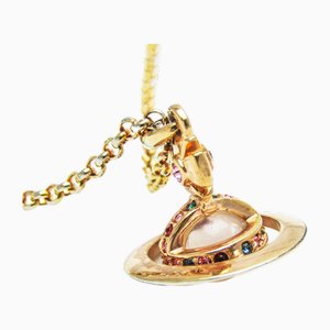 Petit Orb Metal and Rhinestone Pendant Necklace from Vivienne Westwood
