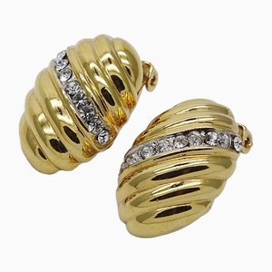 Women's Gold & Rhinestone Earrings from Yves Saint Laurent, Set of 2