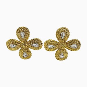 Goldene Blumenohrringe für Damen von Yves Saint Laurent