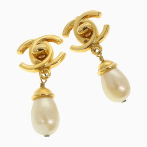 Swing Earrings in Gold from Chanel, Set of 2