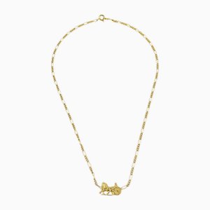 Horse Carriage Gold Chain Pendant Necklace from Celine
