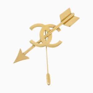 CHANEL * 1994 CC And Arrow Brooch Pin Gold 29 A44033f