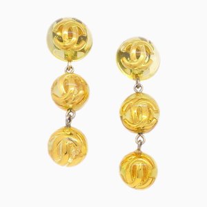Chanel 1990 Clear Ball Earrings Clip-On 90563, Set of 2