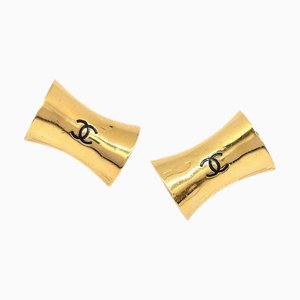 Chanel 1991 Earrings Clip-On Gold 80476, Set of 2