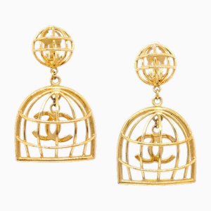 Birdcage Earrings in Gold from Chanel, Set of 2