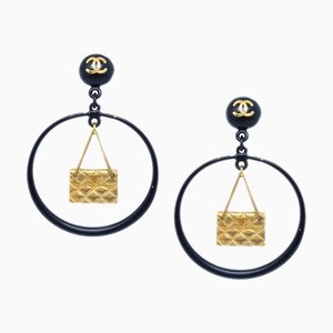 Chanel 1994 Bag Motif Hoop Earrings 64042, Set of 2