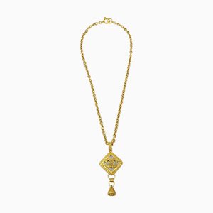CHANEL 1994 Bell Mirror Gold Chain Pendant Necklace 60002