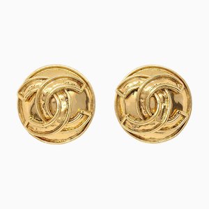 Chanel Button Earrings Gold 94P Small Ao28182, Set of 2