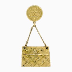 Dangle Bag Motiv Brosche in Gold von Chanel