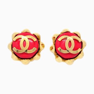 Chanel 1994 Earrings Red Gold Ak25893E, Set of 2