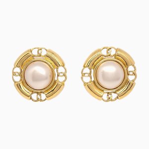 Chanel 1994 Clip-On Ohrringe mit künstlichen Perlen 60431, 2er Set