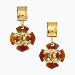 Orecchini pendenti Chanel in finta tartaruga, 1994, 142100, set di 2
