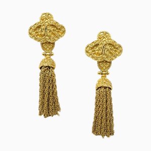 Chanel 1994 Filigree Earrings Clip-On Gold 112523, Set of 2