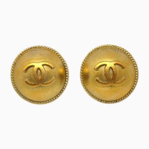 Gold CC Rope Edge Earrings from Chanel, Set of 2