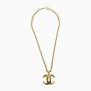 Gesteppte CC Halskette mit Goldkette von Chanel