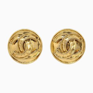 Pendientes de botón Chanel 1994 Cc dorado medianos Ao27878. Juego de 2