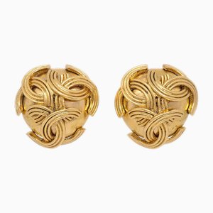 Dreifache CC Ohrringe in Gold von Chanel, 2 . Set