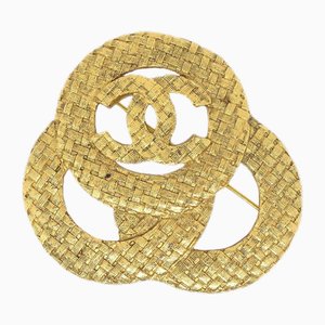 Gewebte Brosche in Gold von Chanel