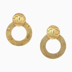 Chanel 1994 Hoop Earrings Gold Clip-On 2910 17887, Set of 2