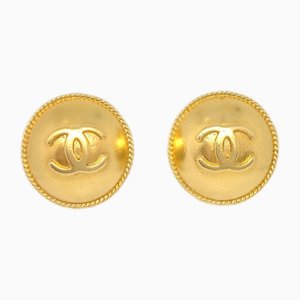 Button Earrings in Gold from Chanel, Set of 2