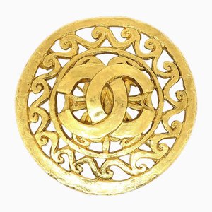 Fretwork Paisley Brooch in Gold from Chanel