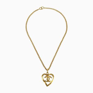 Gold Cc Heart Cutout Pendant from Chanel