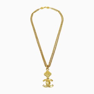 Gold CC Pendant Necklace from Chanel